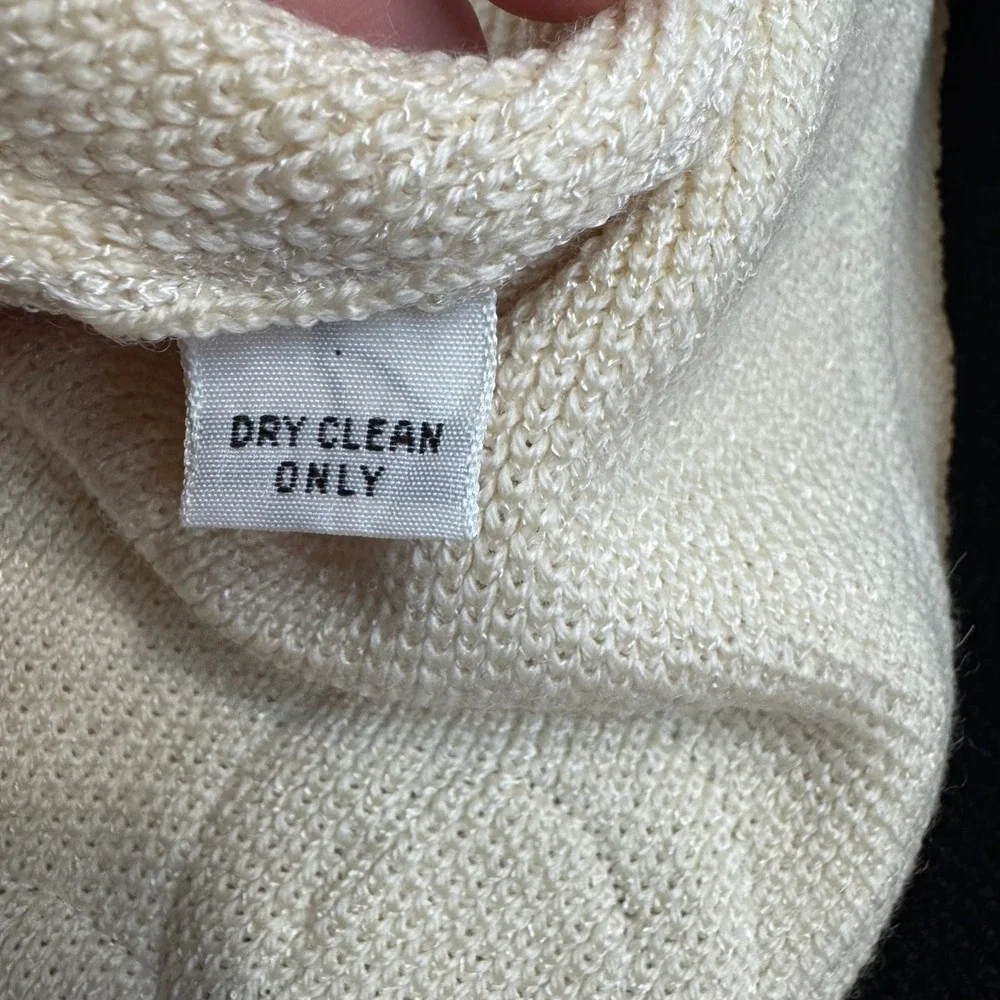 St John Bolero Jacket Womens 4 Cream‎ Black Vintage Santana Knit Cropped Shrug